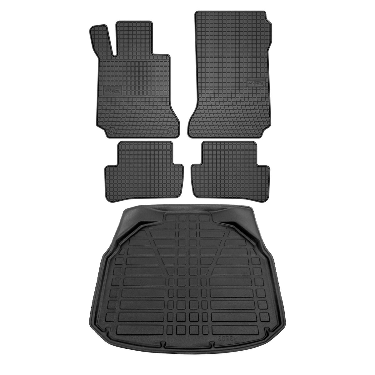 Mercedes C Class W204 Floor-Trunk Mats - Omac - El-Toro & YPS - Black - '10-'14 Mercedes C Class W204 Floor-Trunk Mats - Omac - El-Toro & YPS - Black - '10-'14